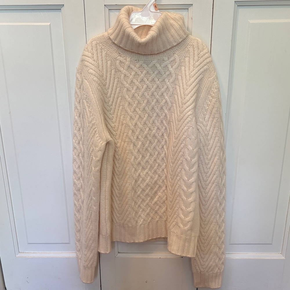 Neiman Marcus Cream Cowl Neck Sweater
